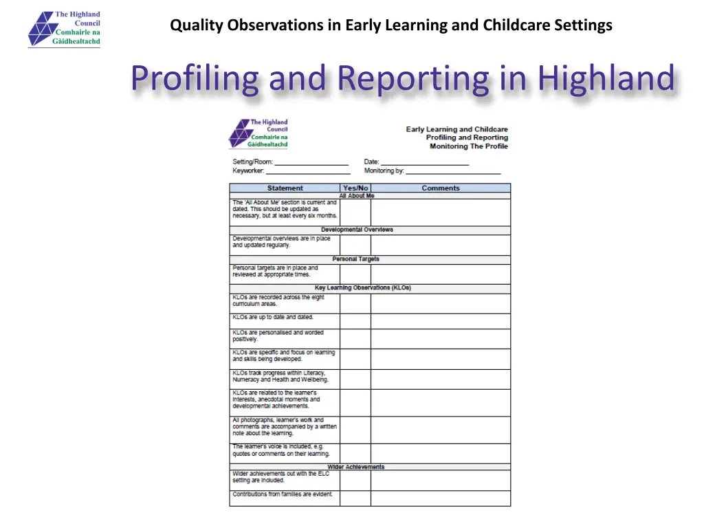 quality observations in early learning 27