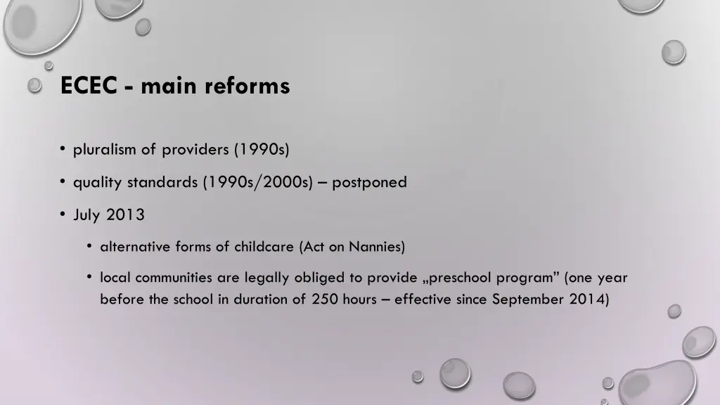 ecec main reforms