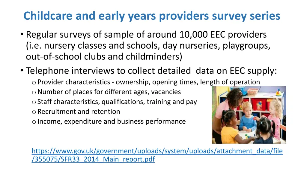 childcare and early years providers survey series