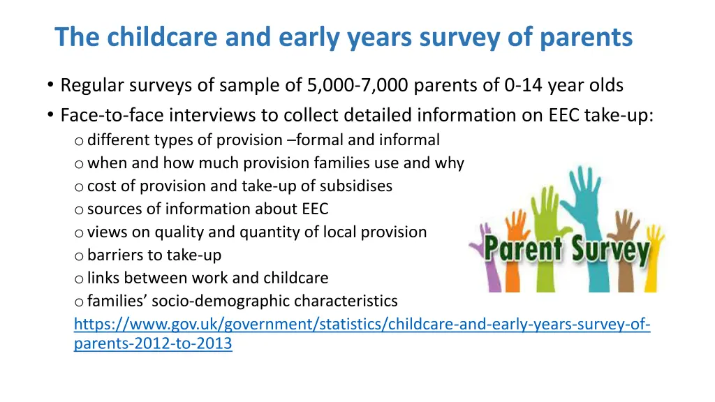 the childcare and early years survey of parents