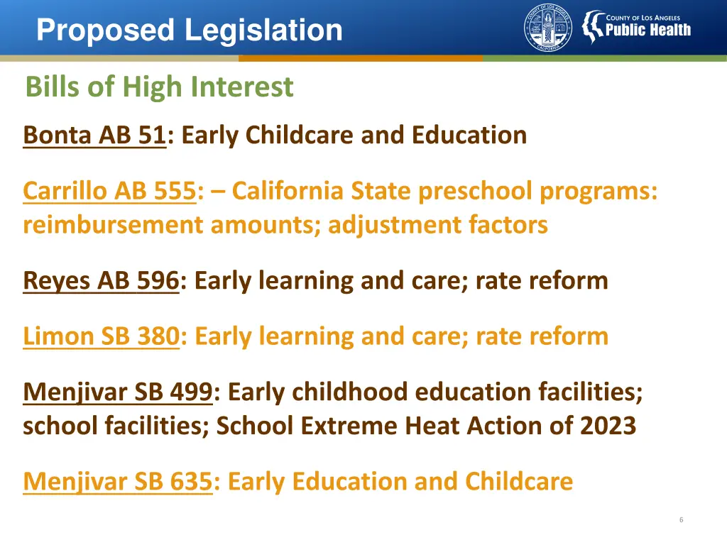 proposed legislation