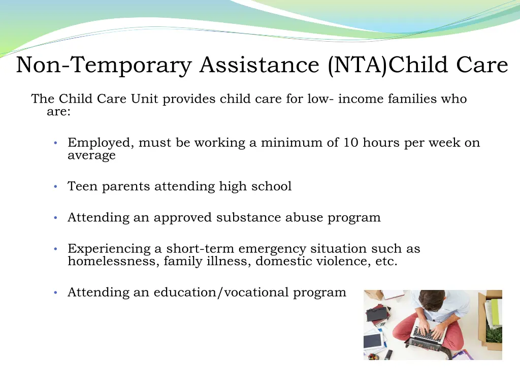 non temporary assistance nta child care