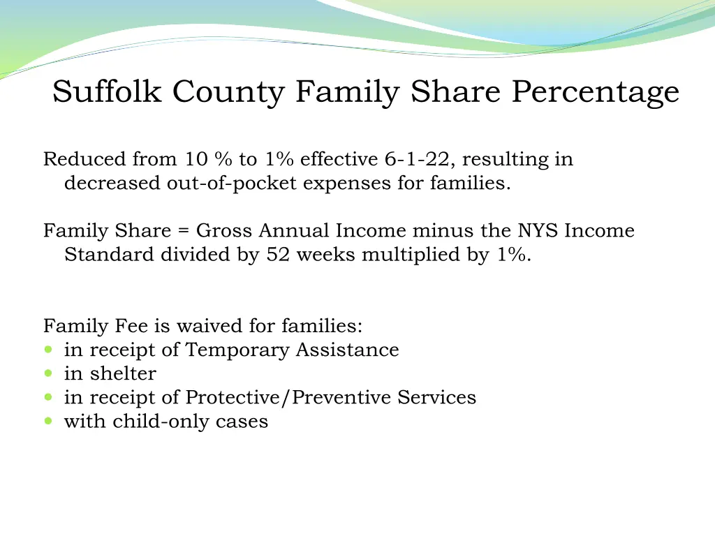 suffolk county family share percentage