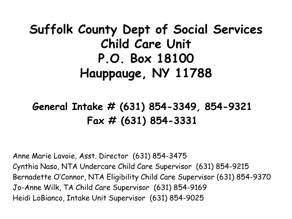 suffolk county dept of social services child care