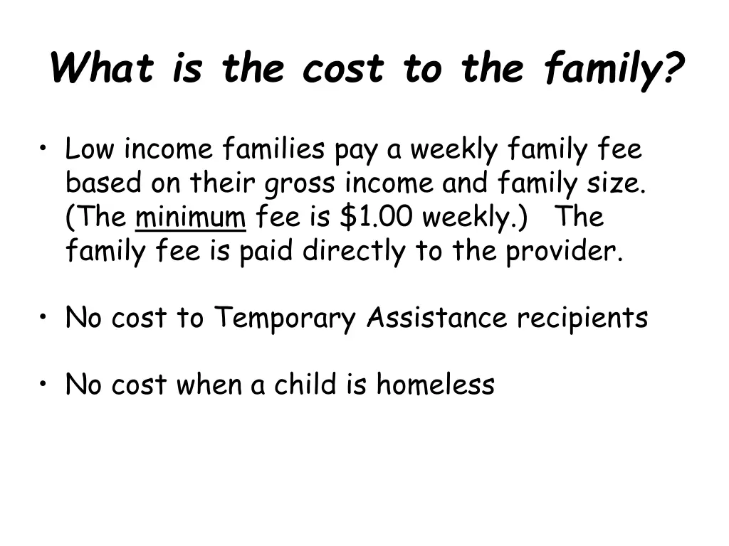 what is the cost to the family