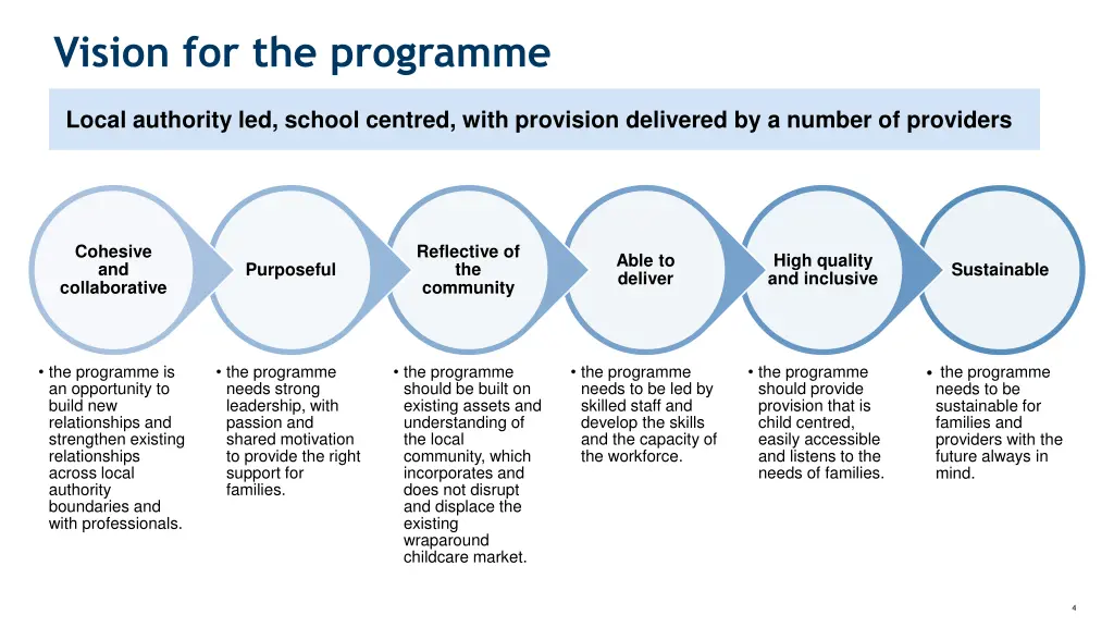 vision for the programme