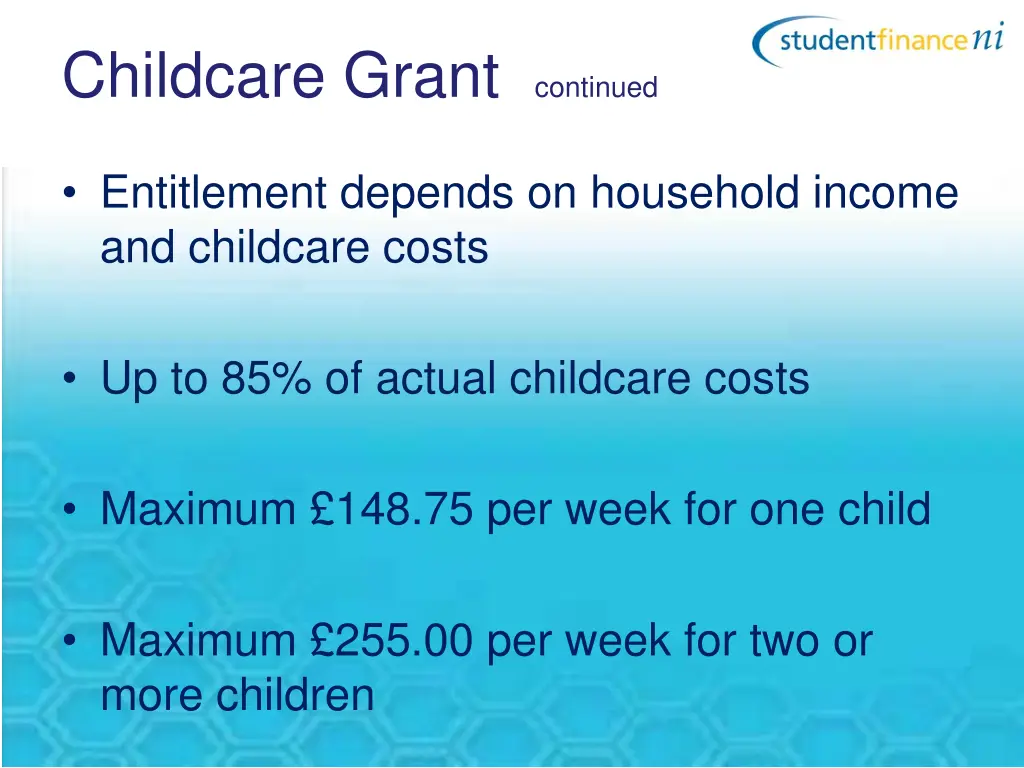 childcare grant continued