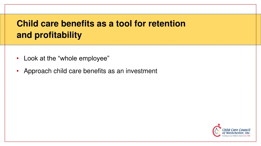 child care benefits as a tool for retention