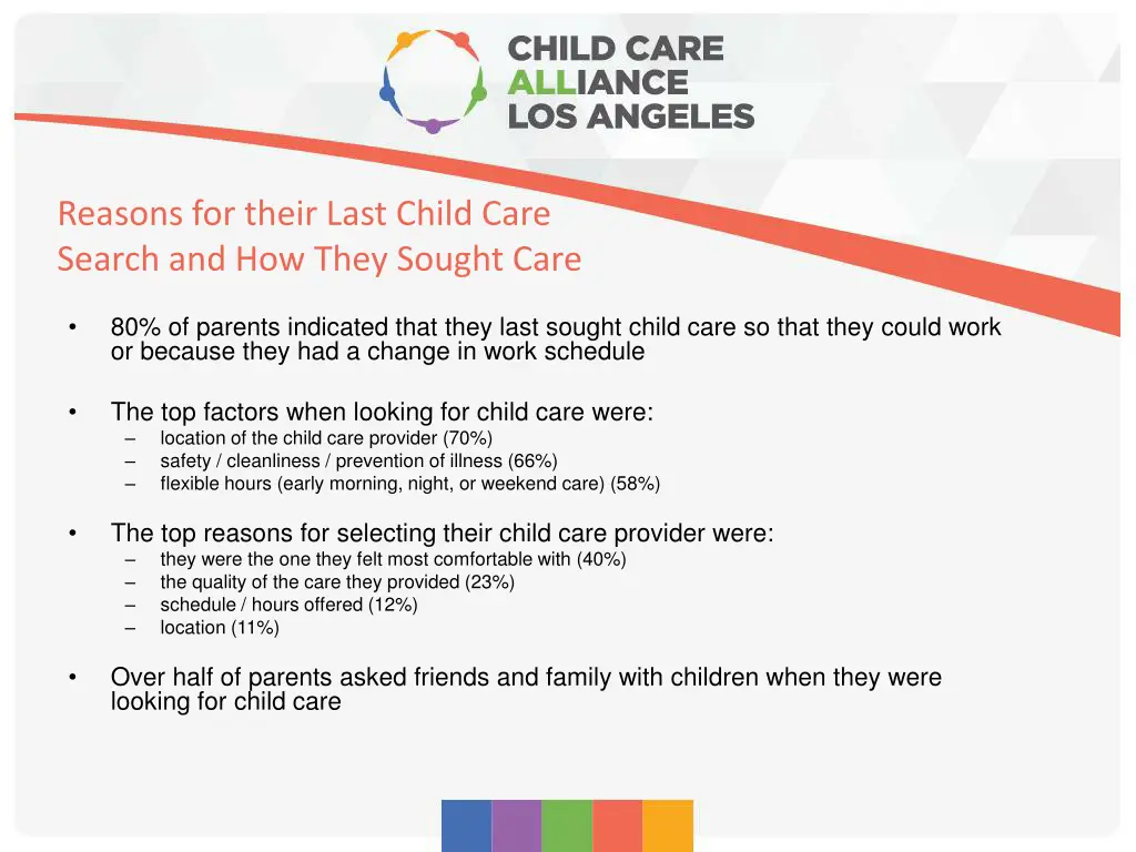 reasons for their last child care search