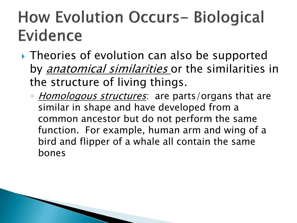 theories of evolution can also be supported