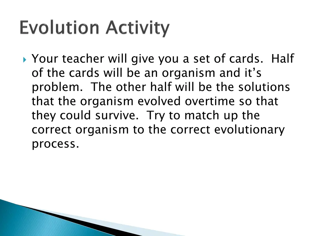 your teacher will give you a set of cards half