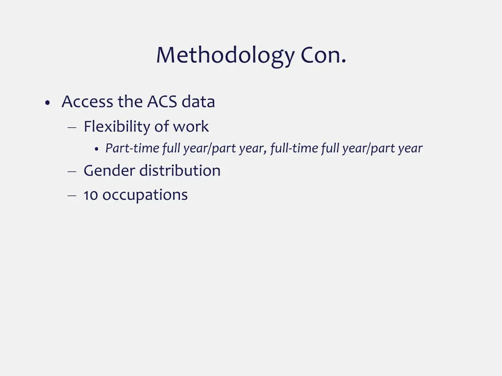 methodology con