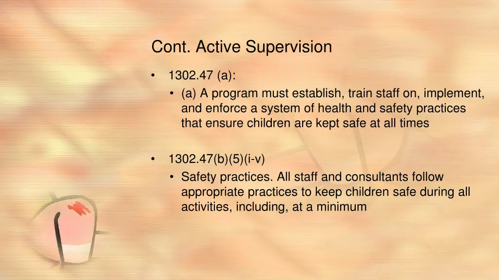 cont active supervision