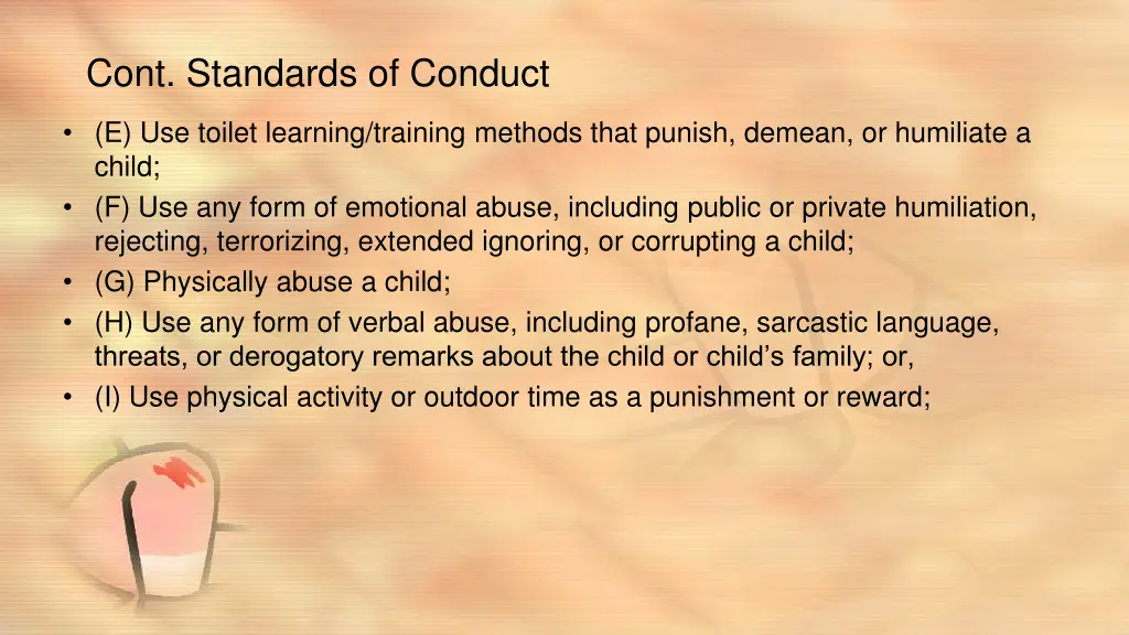 cont standards of conduct