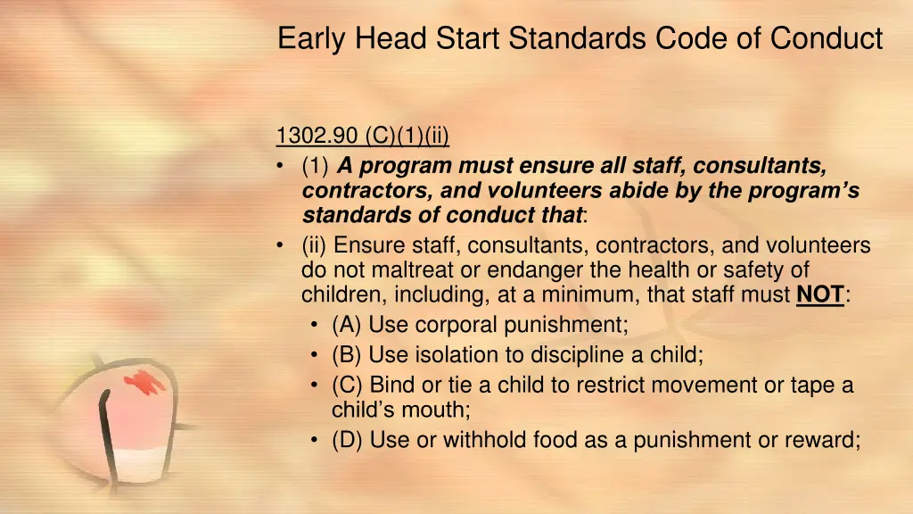 early head start standards code of conduct 1