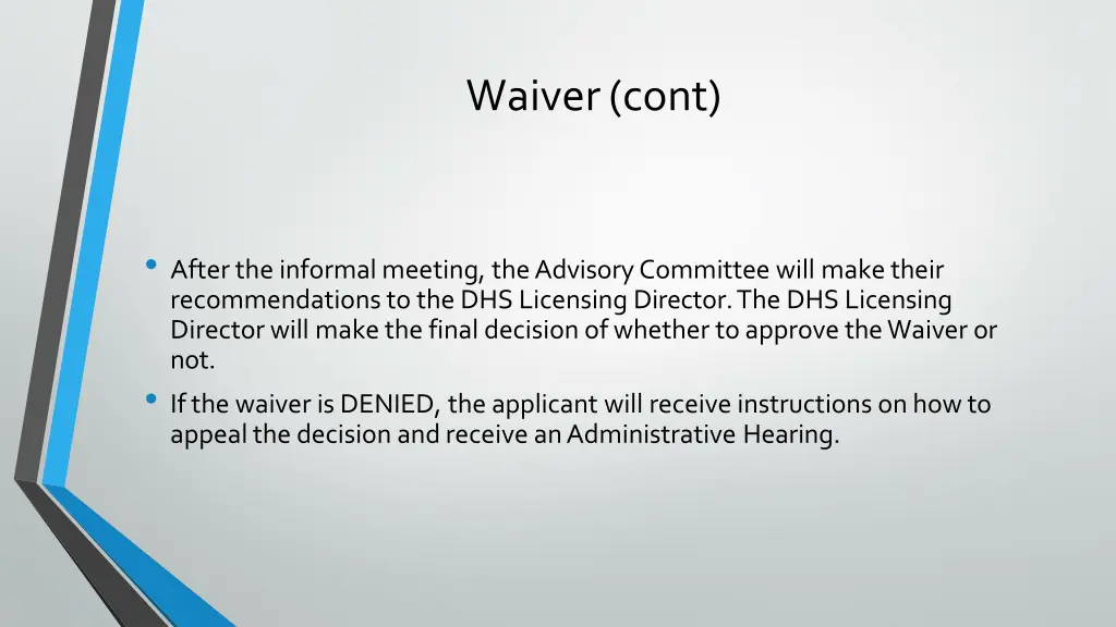 waiver cont