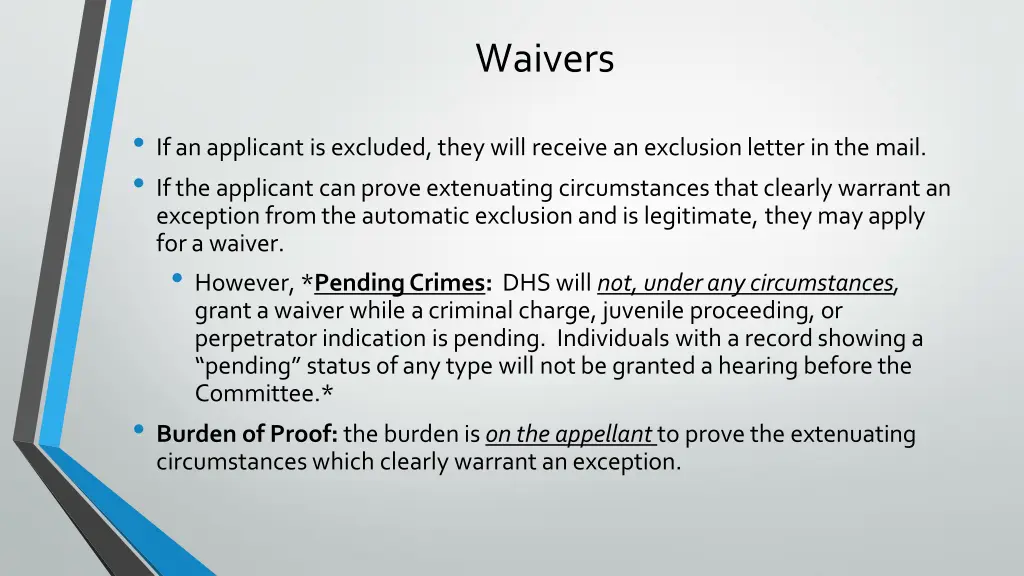 waivers