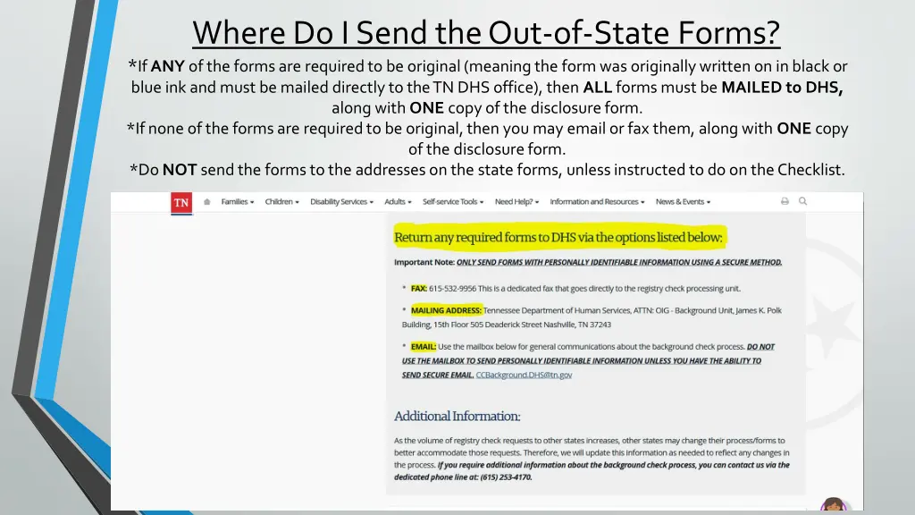 where do i send the out of state forms