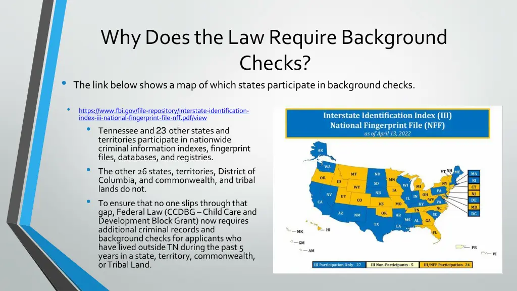 why does the law require background checks