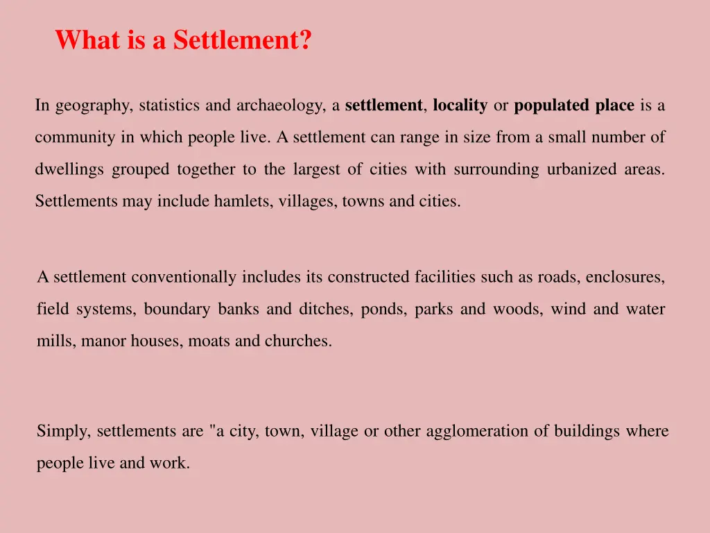 what is a settlement