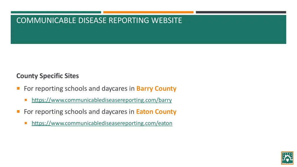 communicable disease reporting website