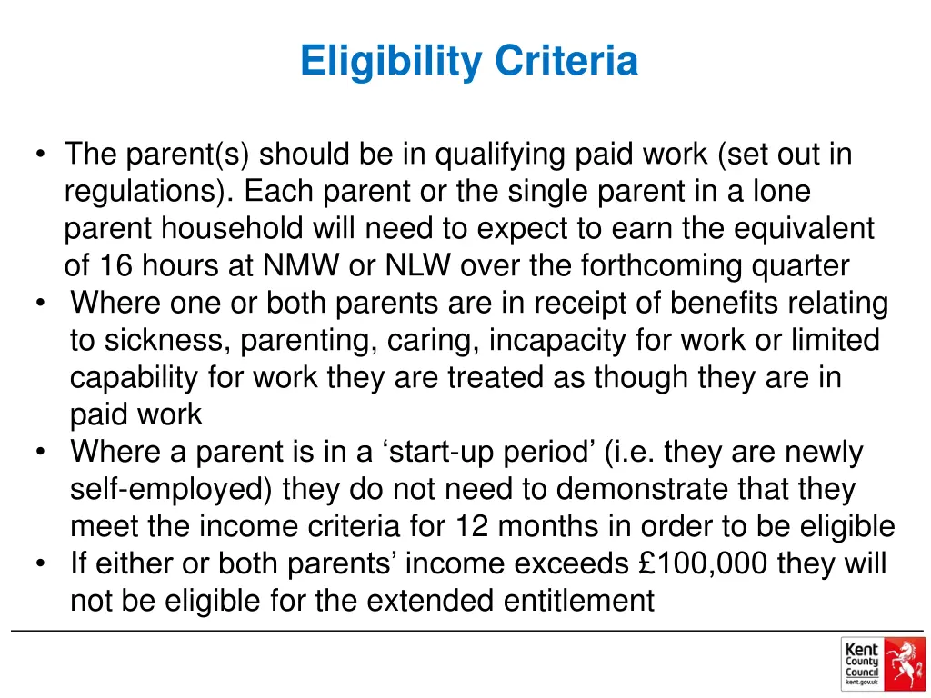 eligibility criteria