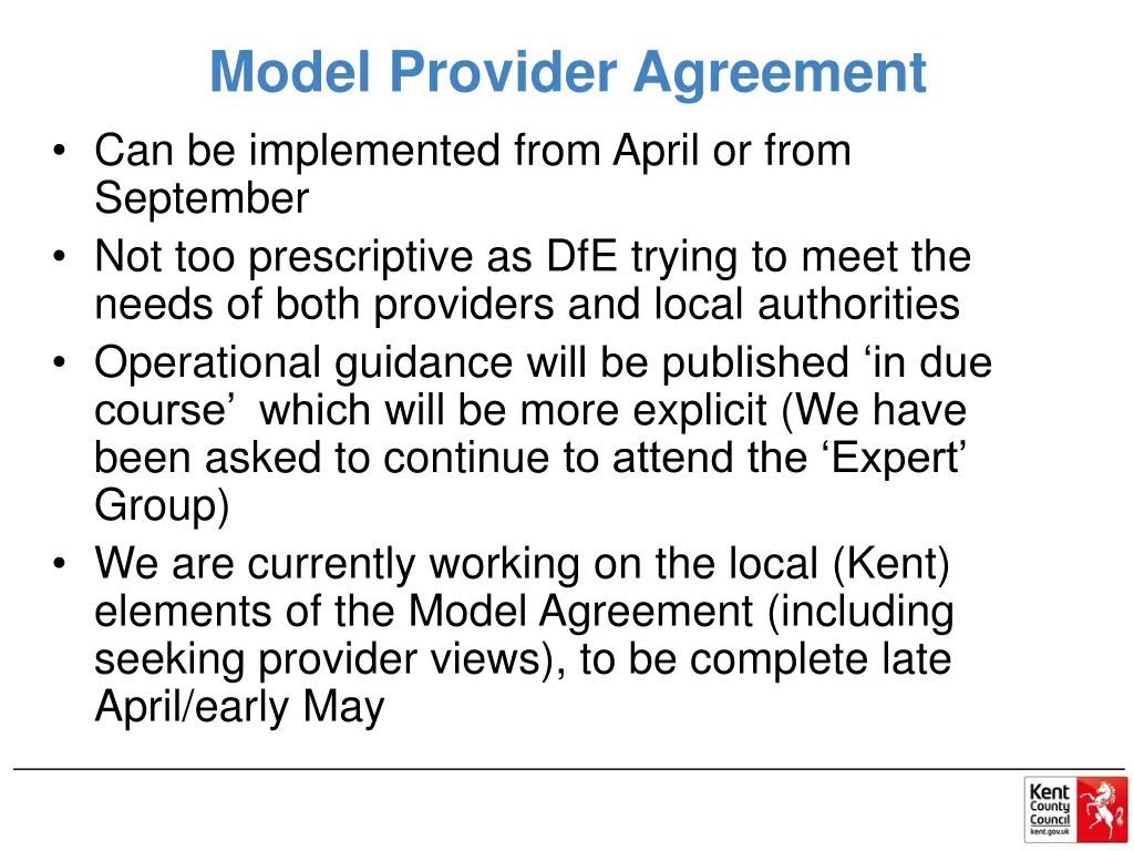 model provider agreement can be implemented from