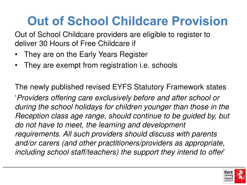 out of school childcare providers are eligible