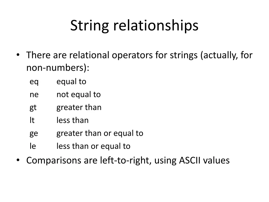 string relationships