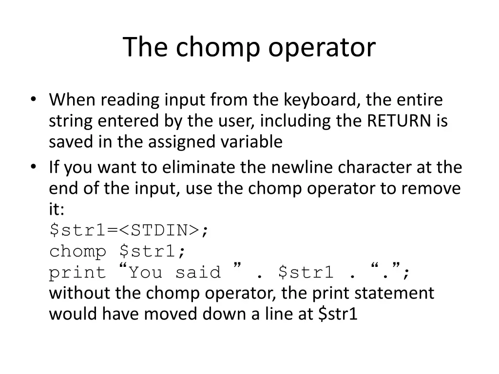 the chomp operator