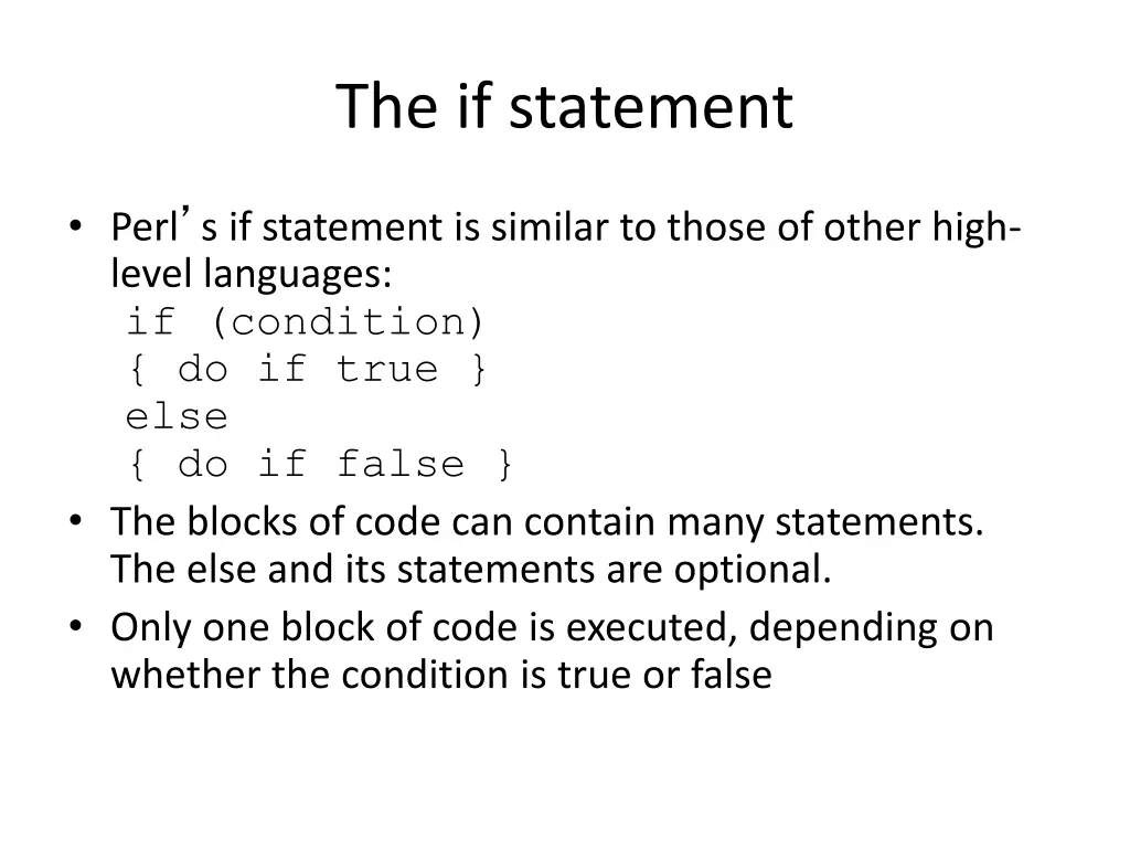 the if statement 1