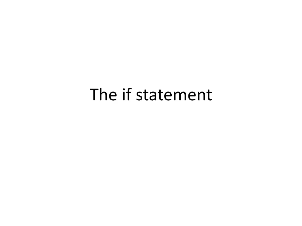 the if statement