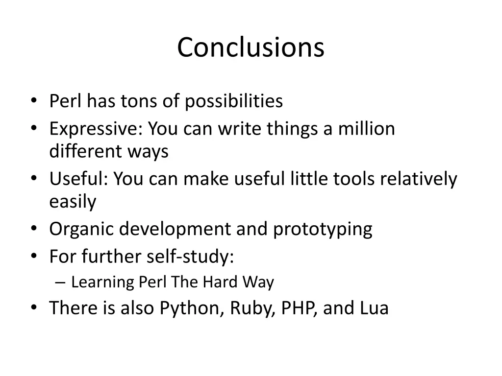 conclusions