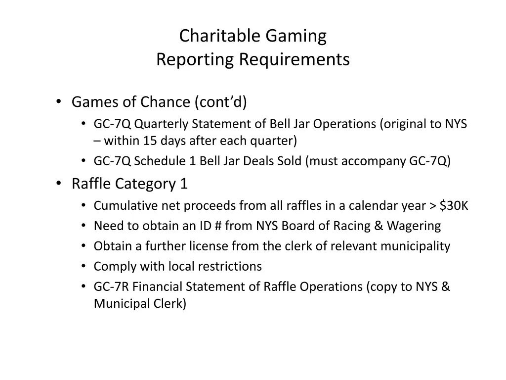 charitable gaming reporting requirements 1