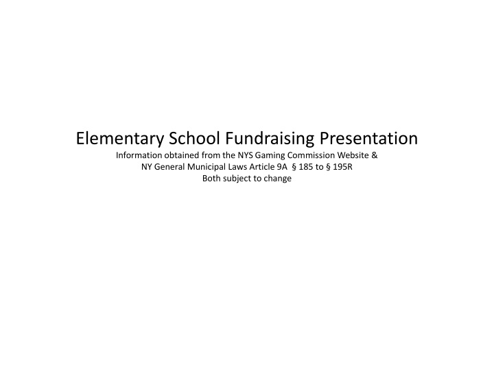 elementary school fundraising presentation