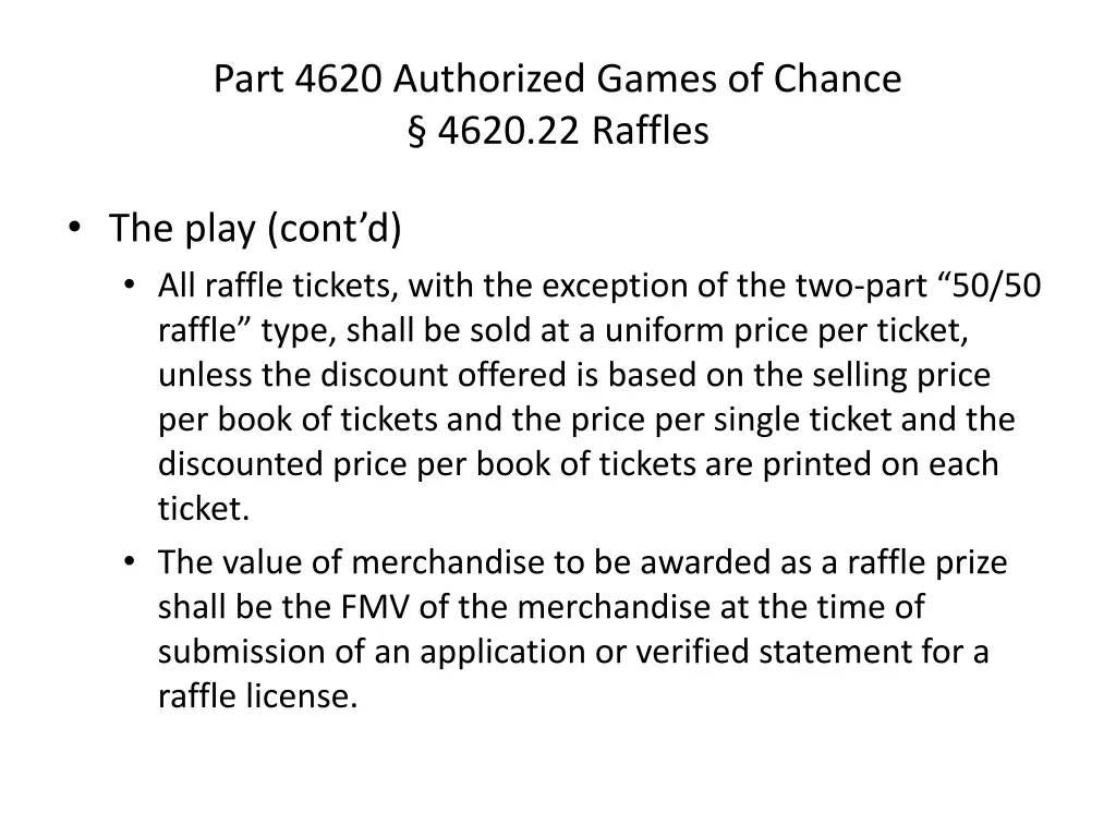 part 4620 authorized games of chance 4620 4