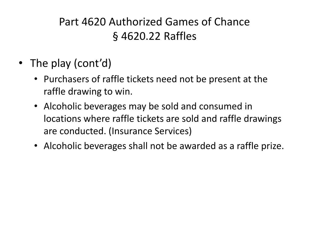 part 4620 authorized games of chance 4620 5