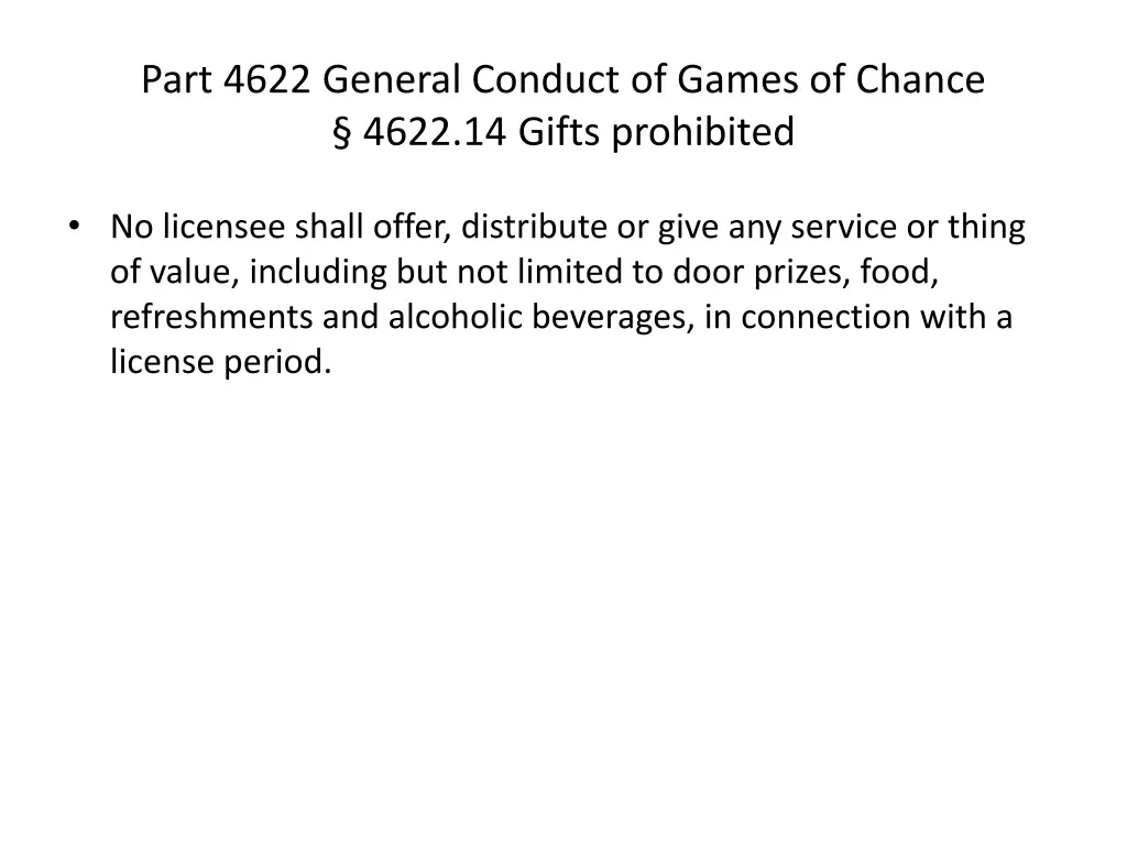 part 4622 general conduct of games of chance 4622 12