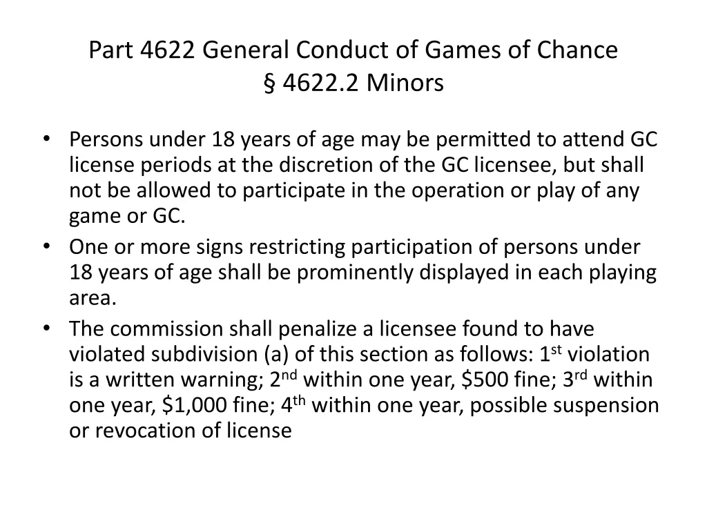 part 4622 general conduct of games of chance 4622 2