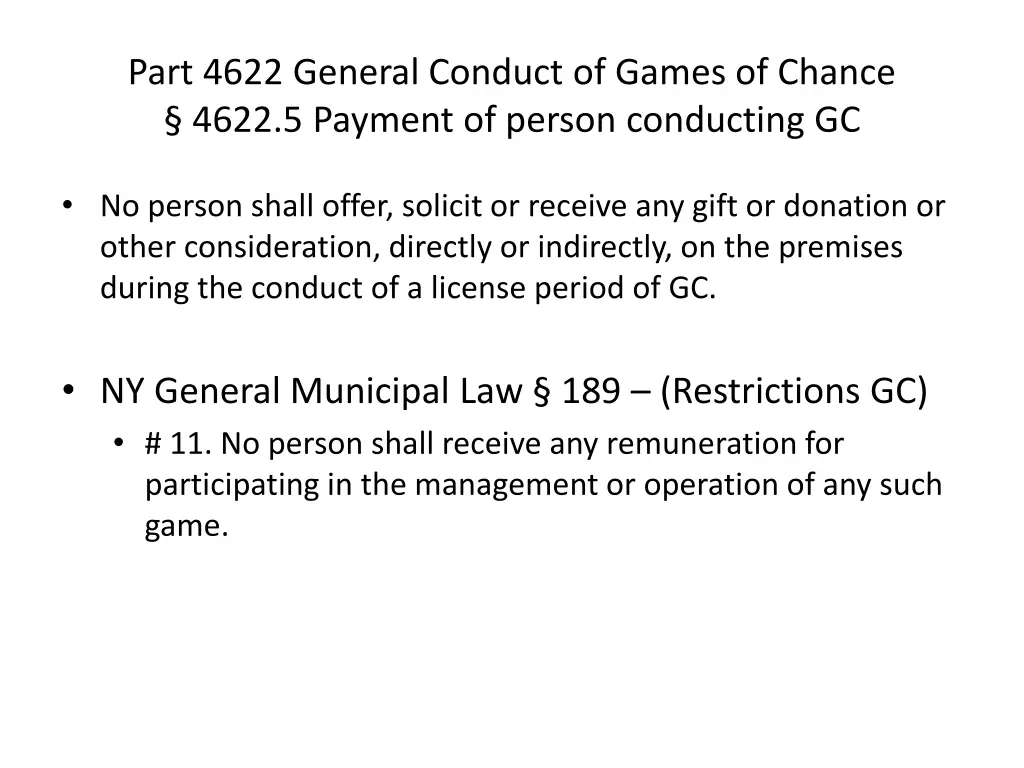 part 4622 general conduct of games of chance 4622 6