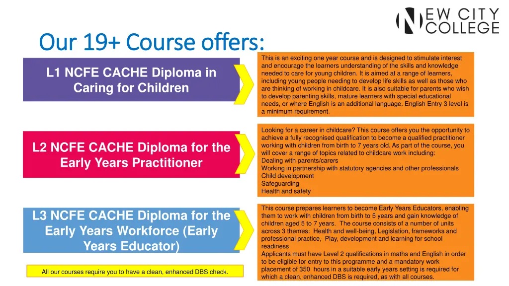 our 19 course offers our 19 course offers