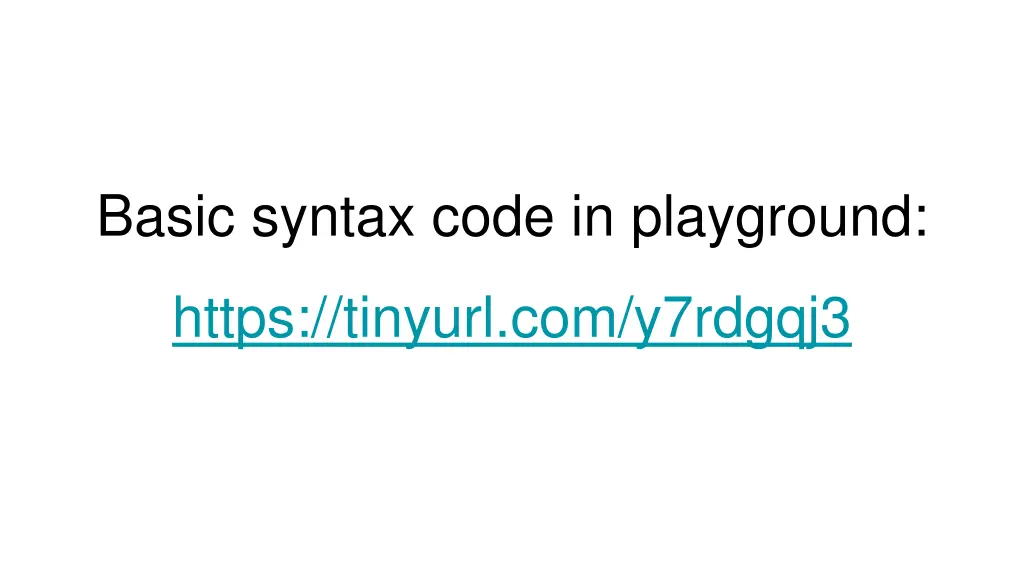 basic syntax code in playground