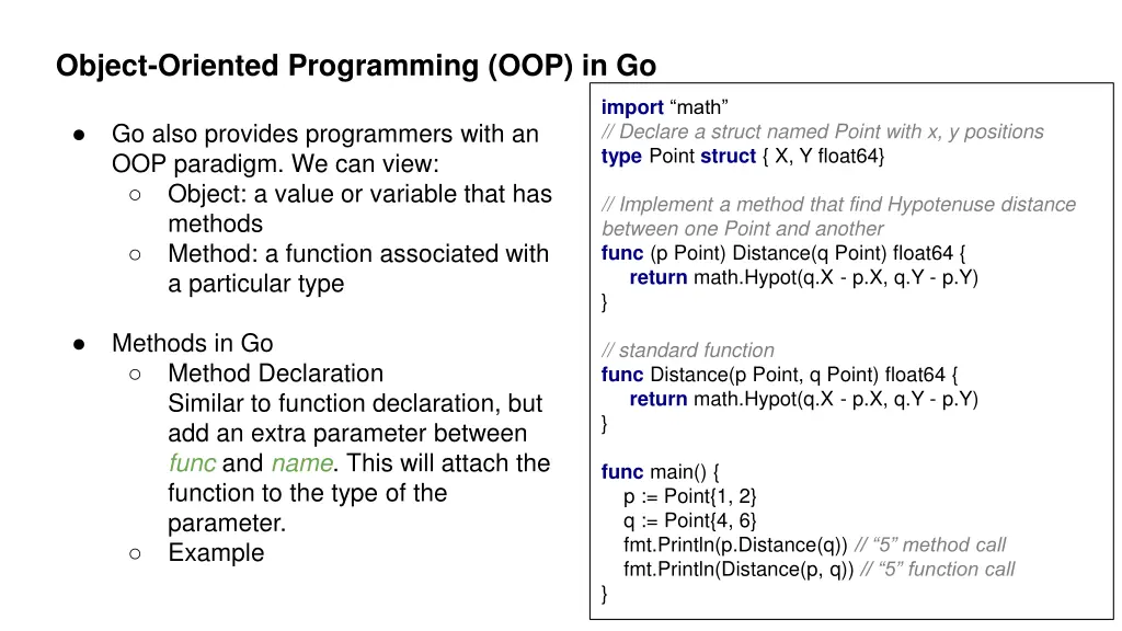 object oriented programming oop in go