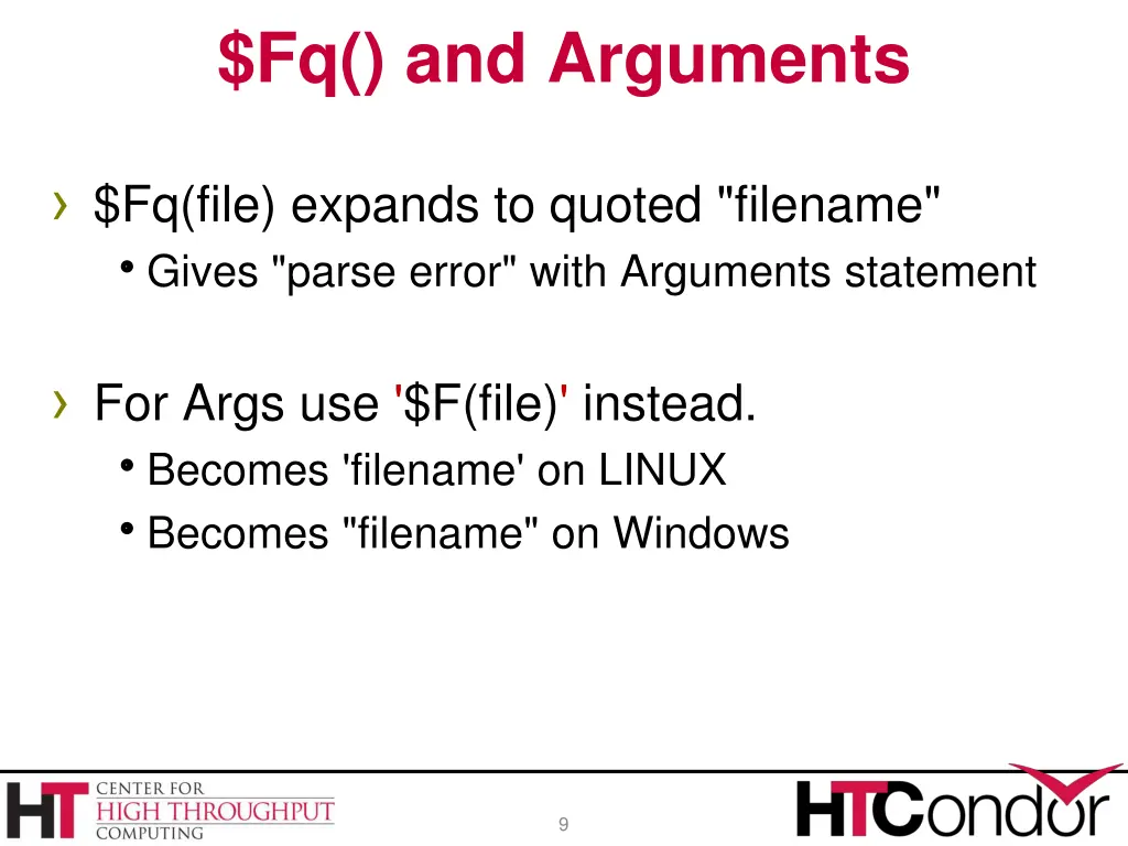 fq and arguments