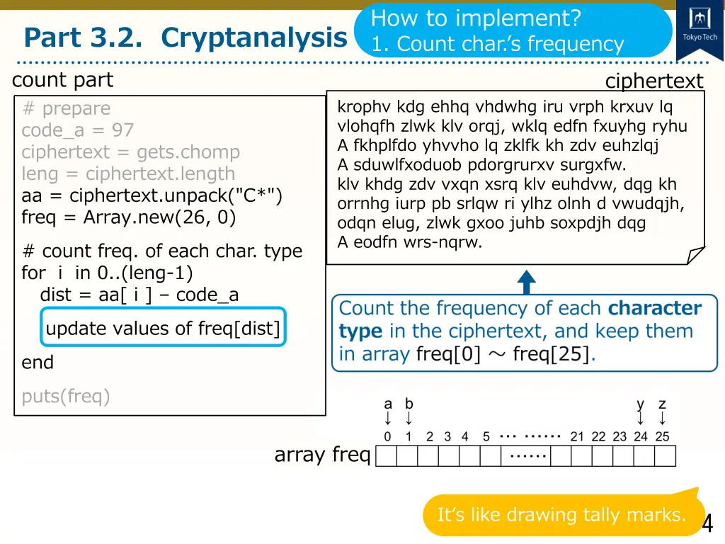 how to implement 1 count char s frequency 1