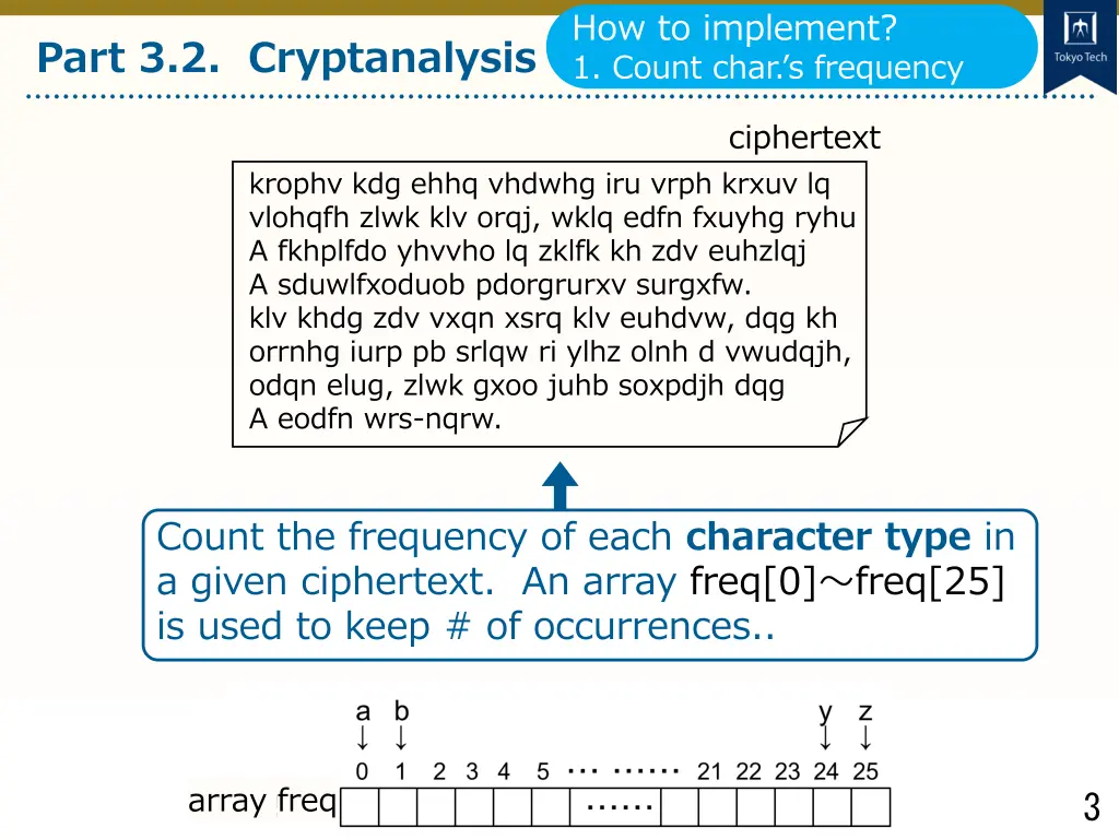 how to implement 1 count char s frequency