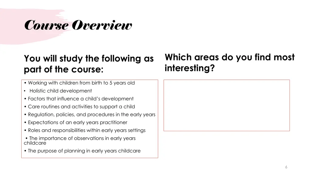 course overview