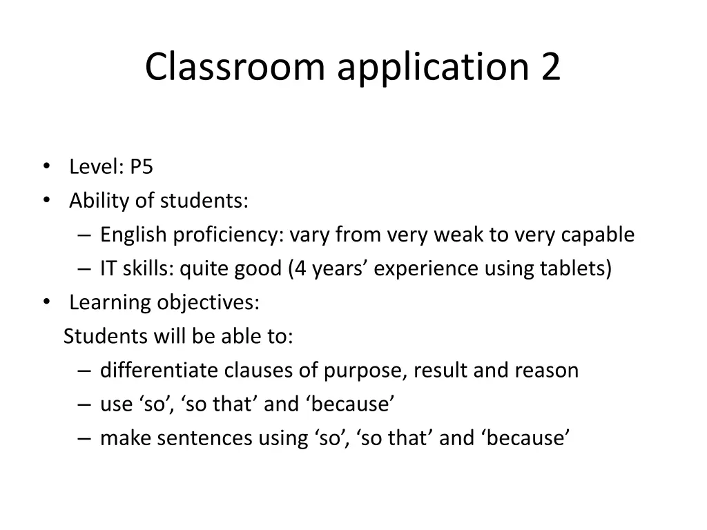 classroom application 2