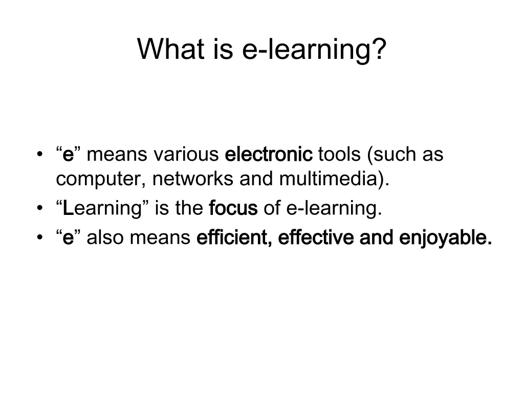 what is e learning