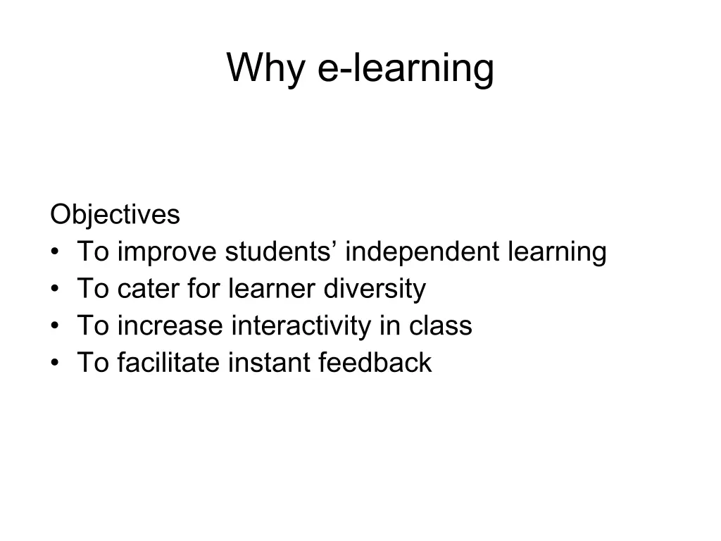 why e learning